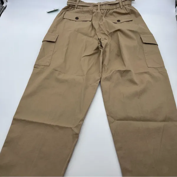 GAP Women's 6 Pocket Tan 100% Cotton Cargo Pants Double Belt-Size 4 - Image 2