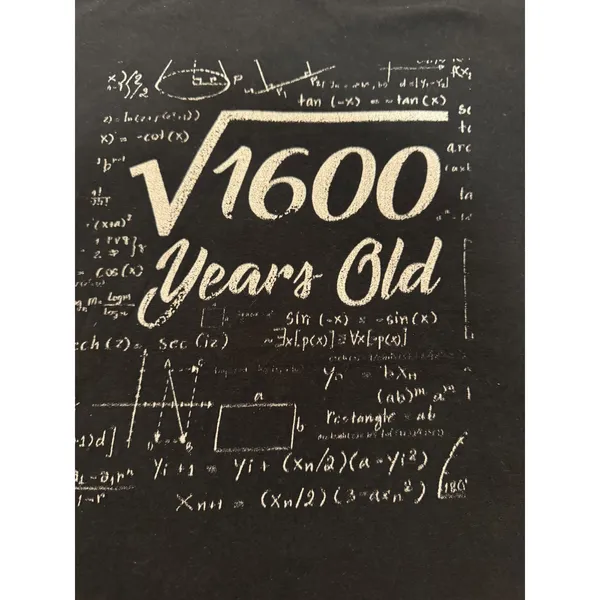 Math Graphic Tee √1600 Years Old 40th birthday Shirt Black – Size‎ M - Image 2