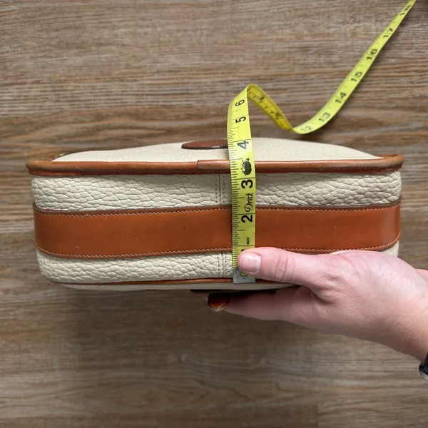 Vintage Dooney & Bourke AWL Equestrian Bag Natural Cream British Tan Brass USA - Image 13