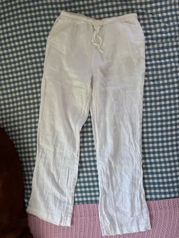 H&M Linen Pants White - Image 3