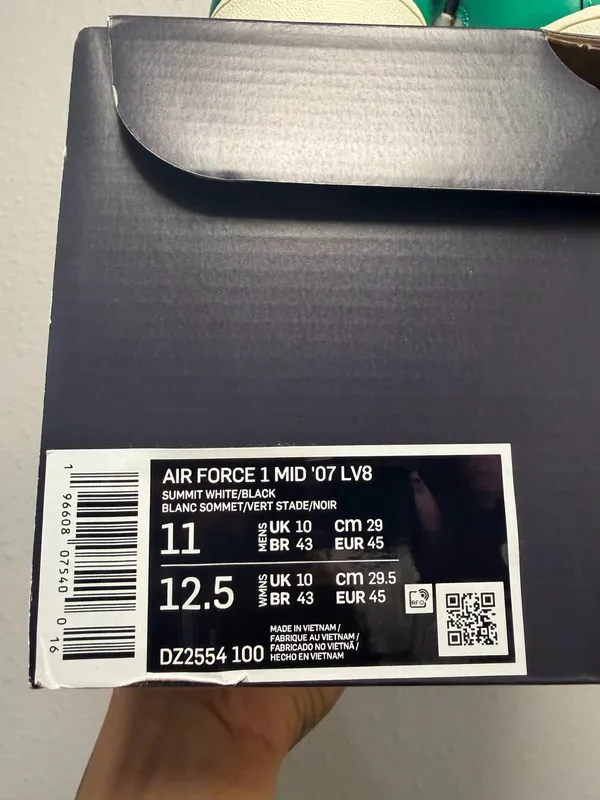 Nike Air Force 1 Mid ‘07 LV8 Split Green White Black DZ2554-100 Men’s 11 - Image 11
