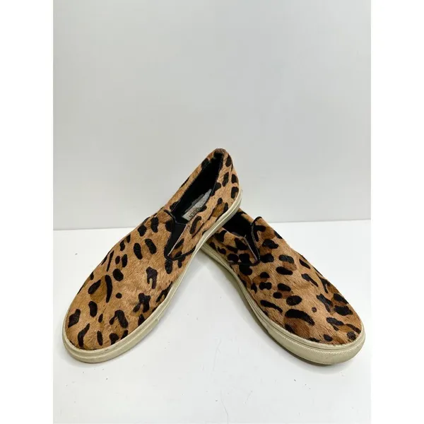 Steve Madden Sneakers Womens Size 7B Leather Upper Cow Hair Leopard Print‎ - Image 8