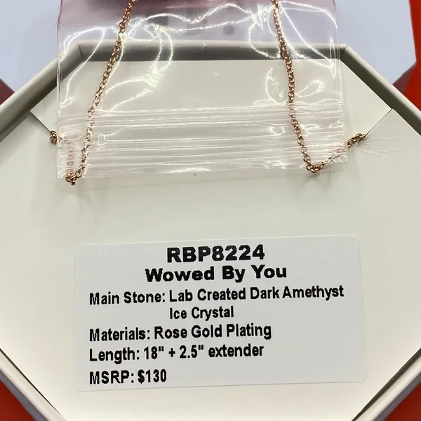 Bomb Party Necklace RBP8224 “Wowed By You” LC Ice Crystal on Rose Gold NWT - Image 3