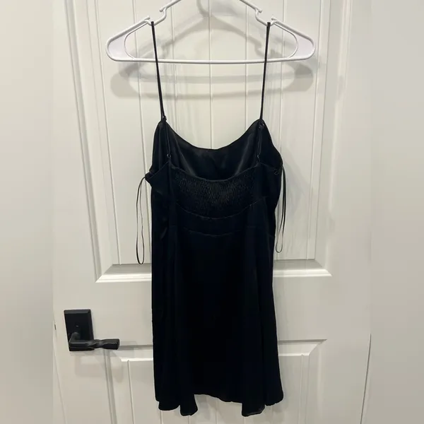 Zara Black Mini Dress with Spaghetti Straps - Image 3