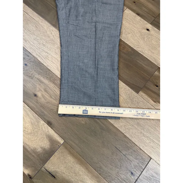 Loft Pants Size 14 Ann Crop Wide Leg Gray White Pinstripe High Rise Cotton - Image 8