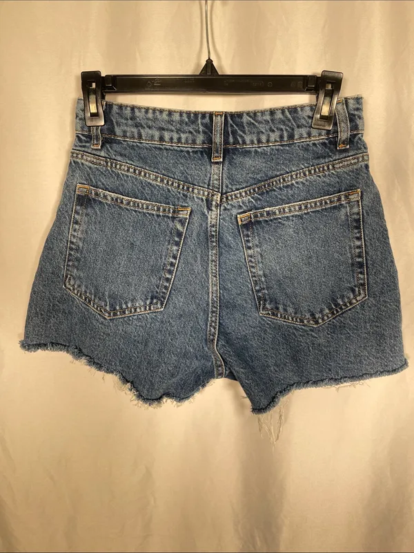 H&M Womens High Waist Denim Jean Shorts 4 - Image 3