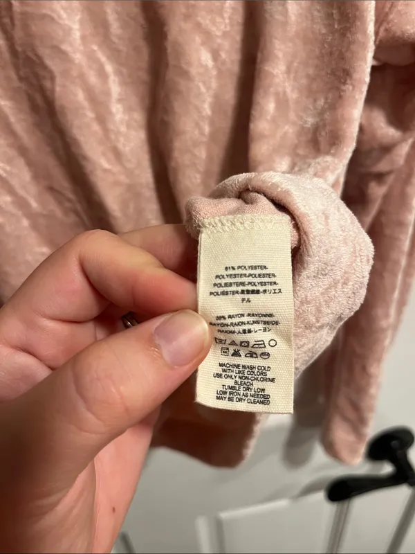 We the Free Milan Crushed Velvet Top in Pink Size Small - Image 7