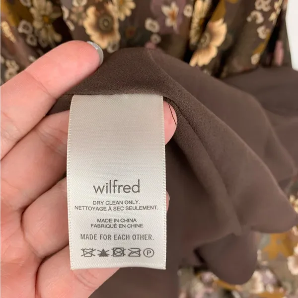 Wilfred size small grace midi sun dress brown white floral square neck boho - Image 13