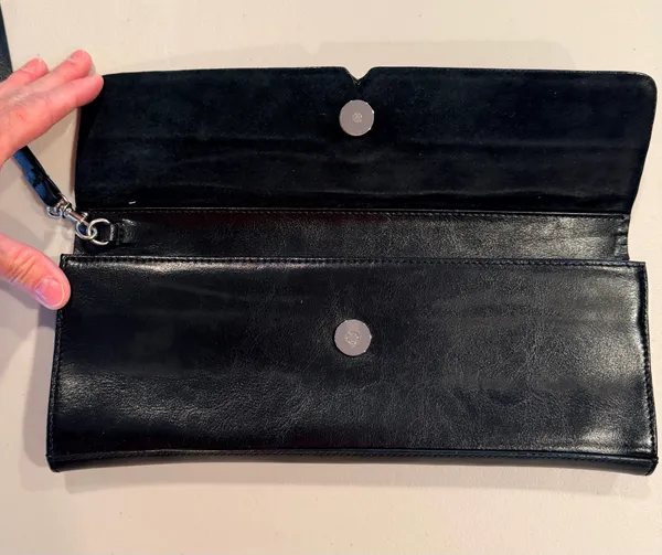 ALFANI | Leather clutch purse with strap - Image 7