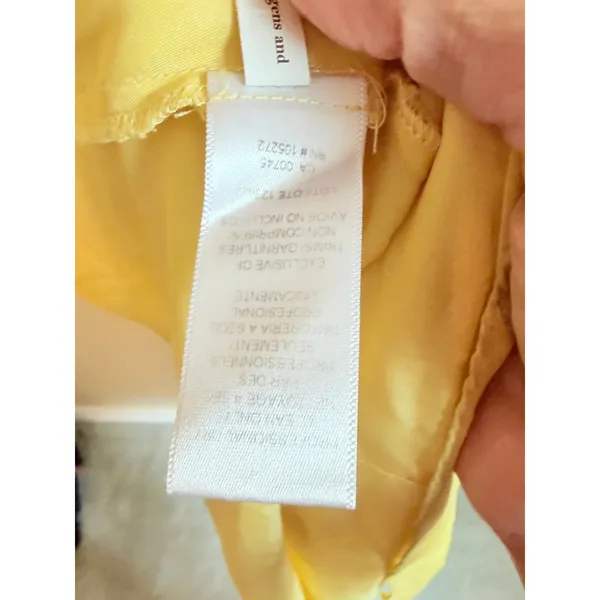 AMUR Maxi Dress Womens 6 Yellow‎ Pleated Cut-Out Ruffle Silk Chiffon Gown - Image 10
