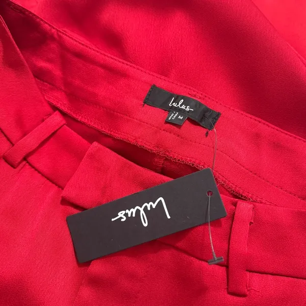 Lulus Modern Approach Red Satin Wide-Leg Pants size Medium NWT - Image 5
