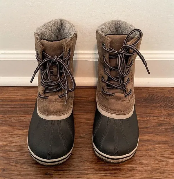 Sorel Slimpack ll Lace Boot Sz 7.5 Leather Winter Duck Boot Lace Up - Image 5