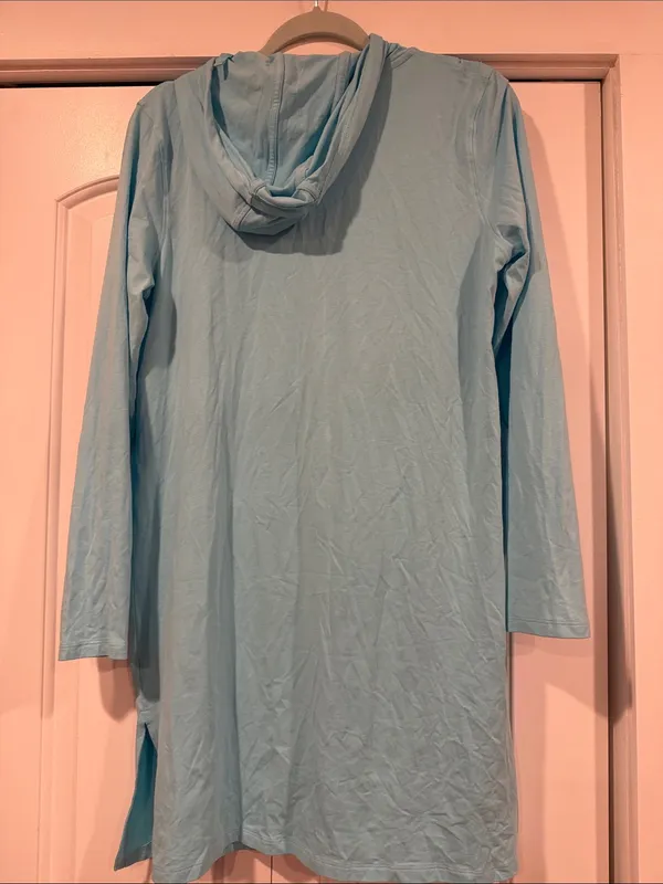 Coolibar Women's Cabana Hooded‎ Swim Cover-Up - Blue small - Image 3