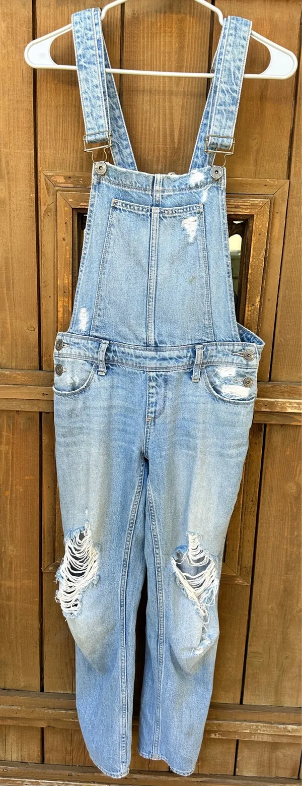 Anthropologie Paige Noella Distressed Jean Overalls Sz 25 #Boho #grunge #hippie - Image 2