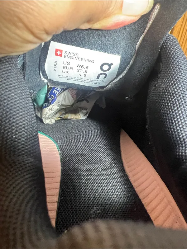On Running Black Athletic Shoes with Pink Accents - Image 6