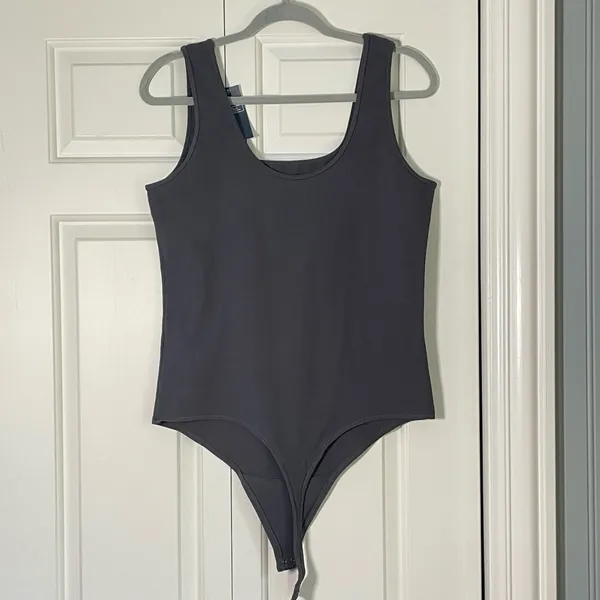 Abercrombie & Fitch Soft A&F Ribbed Bodysuit XXL Gray Charcoal Sleeveless NWT - Image 6
