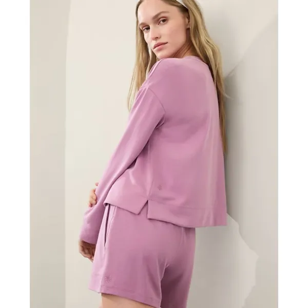 Athleta M Seasoft Crewneck Sweatshirt Lotus Pink Medium - Image 3