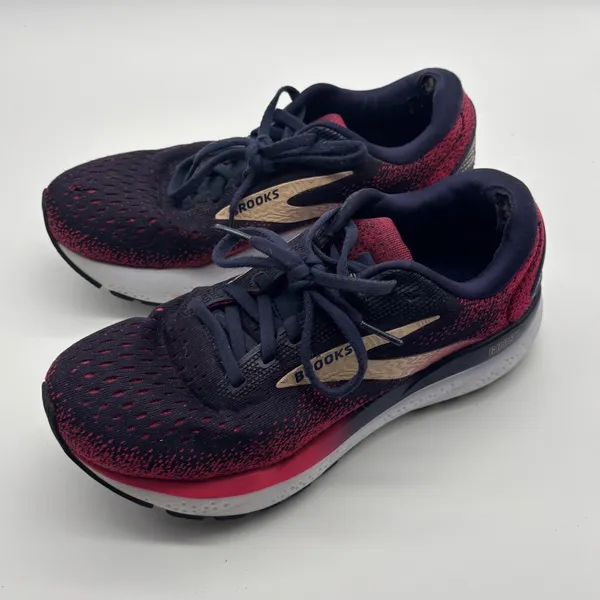 Brooks Ghost 16 Womens Running Shoes 7.5 Wide Navy Pink - Image 4