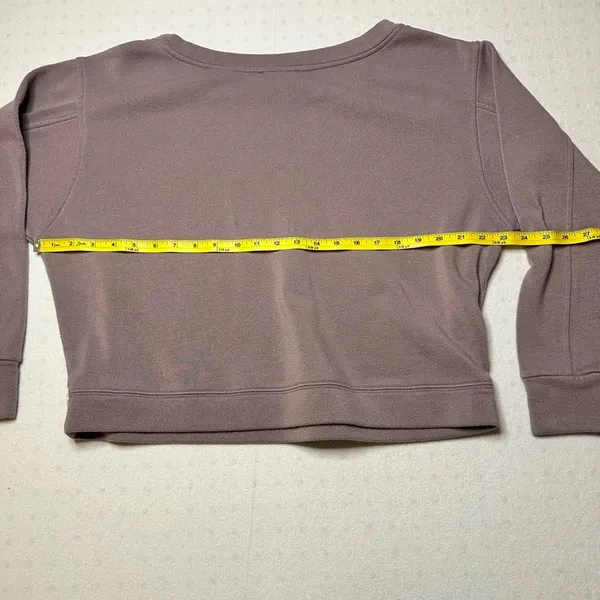 Lulus Cropped Crewneck Sweatshirt Women’s Medium Purple Fleece Pullover - Image 4