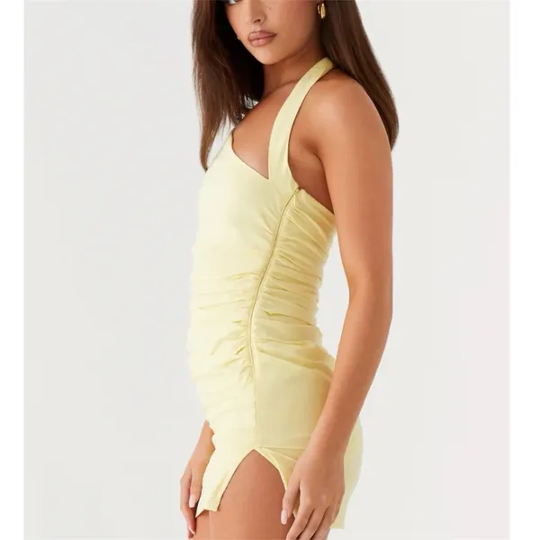Peppermayo Annalissa Linen Mini Dress - Yellow - Image 3
