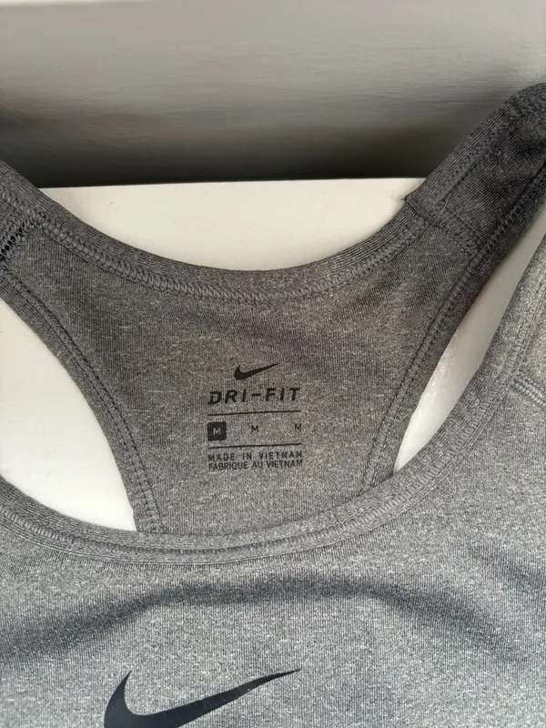 Grey Nike Sports Bra Dri-Fit Racerback - Image 3