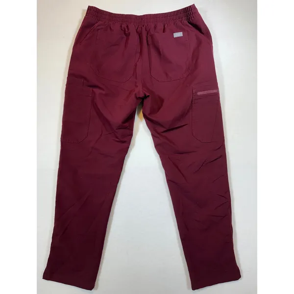 FIGS Technical Collection Women's Scrub Pants Drawstring Maroon Pockets - Image 2