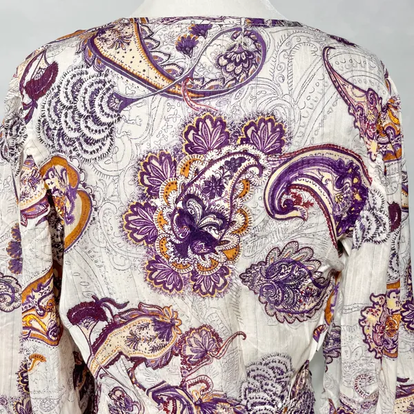 Band Of The Free New Paisley Lace V-Neck Balloon Sleeve Crop Top Size Small - Image 14
