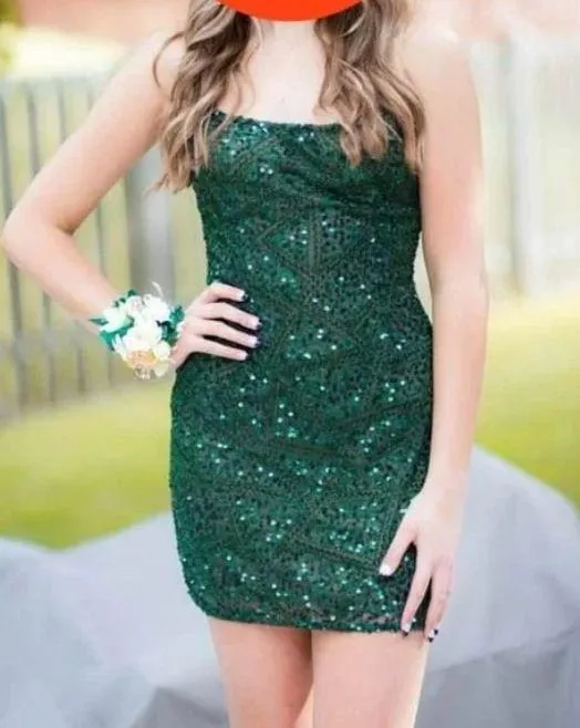 Aleta Forest/Emerald Green Short Homecoming Dress - Image 2