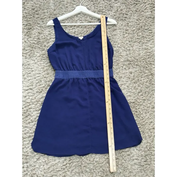 Wilfred Aritzia Women’s Navy Blue Mini Dress Smocked Waist Scoop Neck Size S - Image 10