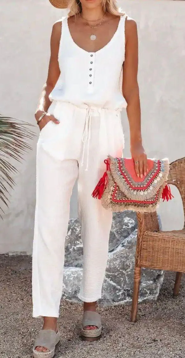 Vici Pocketed Drawstring Jumpsuit - Image 2