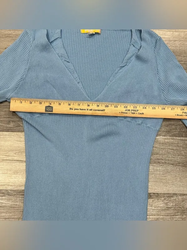 Urban Outfitters Light Blue Ribbed Knit Dress Size XL - Image 9