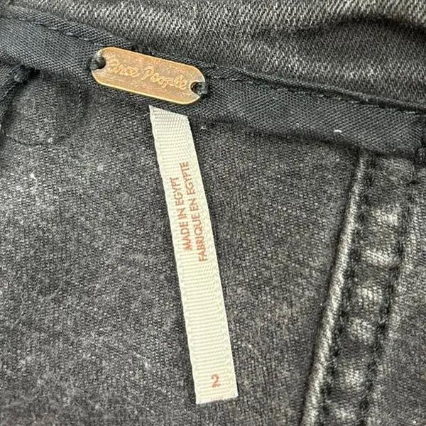 Free People Modern Femme Dark Grey Panel Bodycon Denim Jean Mini Skirt Size 2 - Image 6