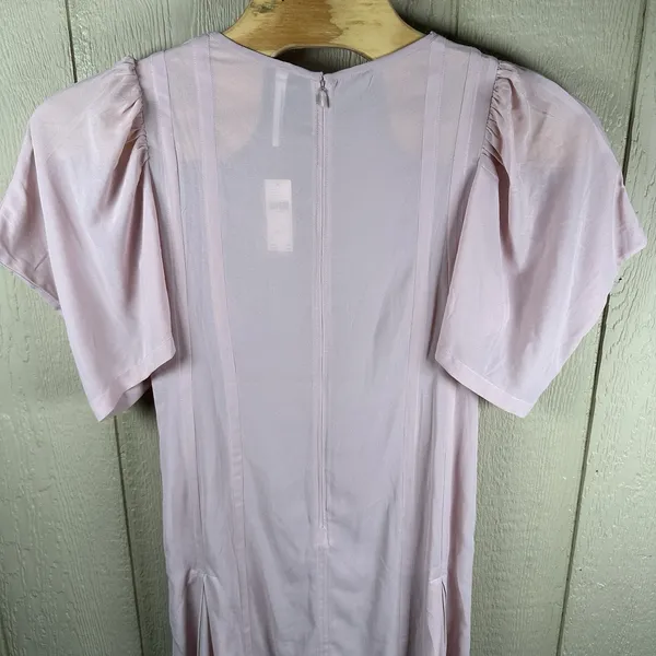 NEW By Anthropologie Modern Sheer Midi Dress Womens 12 Violet Ice Pink Romantic - Image 6