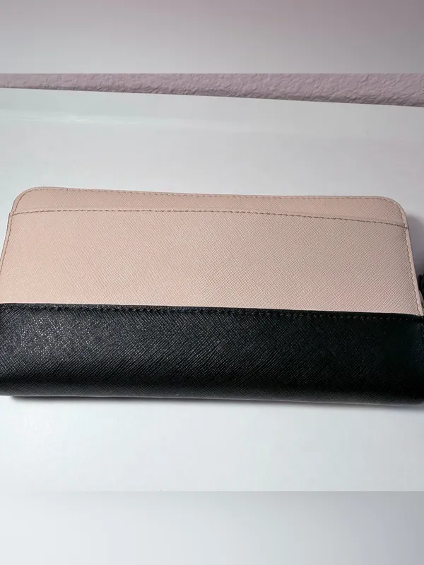 Kate Spade New York Black Pink Colorblock Saffiano Leather Wallet - Image 2