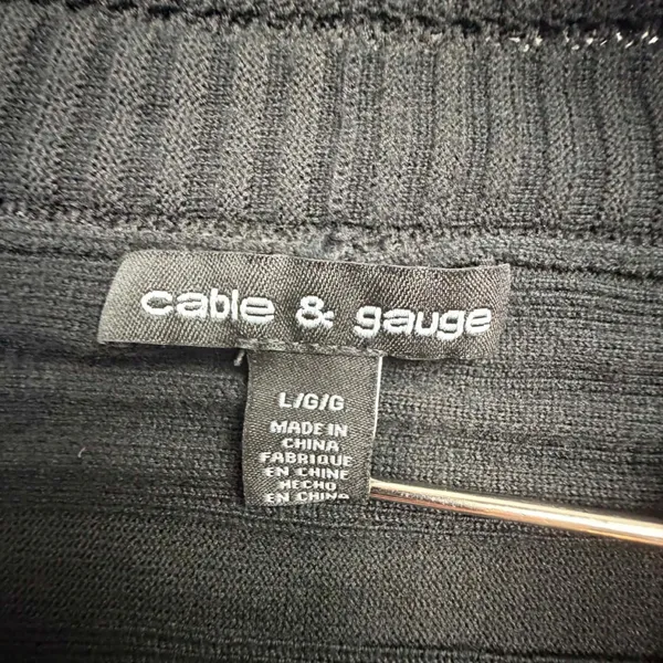 Cable & Gauge Black Open Front Cardigan Size L - Image 2