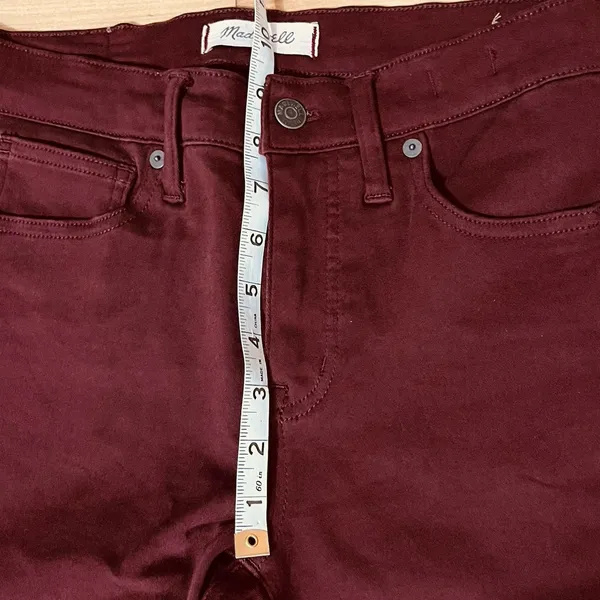 Madewell Women's Skinny Pant Sz 26x29 Maroon 19" Rise - Image 3