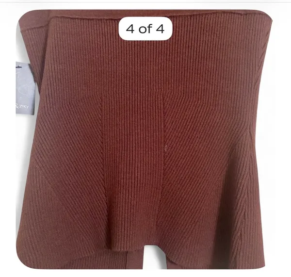 Zoe & Liv strapless ribbed button front top - Image 4