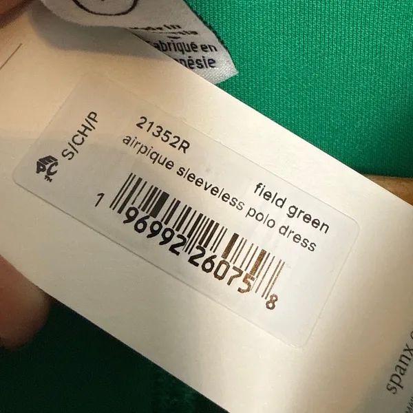 Spanx Field Green Airpique Sleeveless Athleisure Tennis Polo Mini Dress Small - Image 10