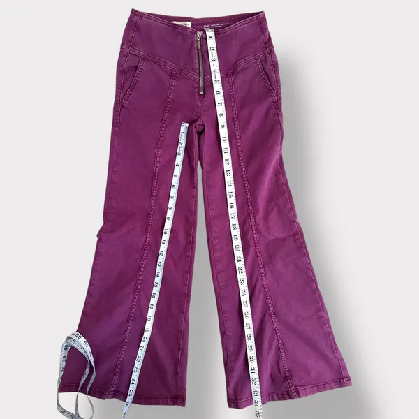 Pilcro by anthropologie high rise wide leg capri purple 25 - Image 3