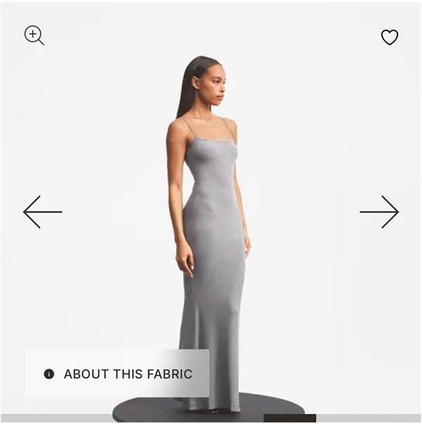 SKIMS Heather Grey Foil Maxi Slip Dress - Image 6