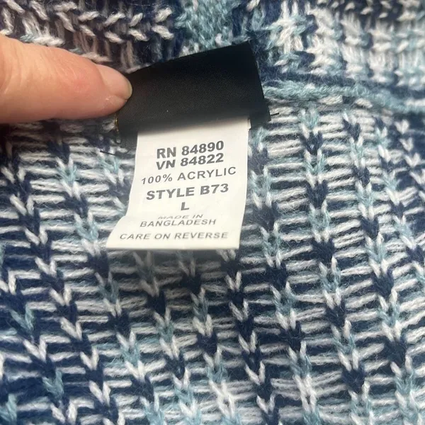 Salon Studio‎ Blue Houndstooth Plaid Open Front Oversized Cardigan Large Grandma - Image 6