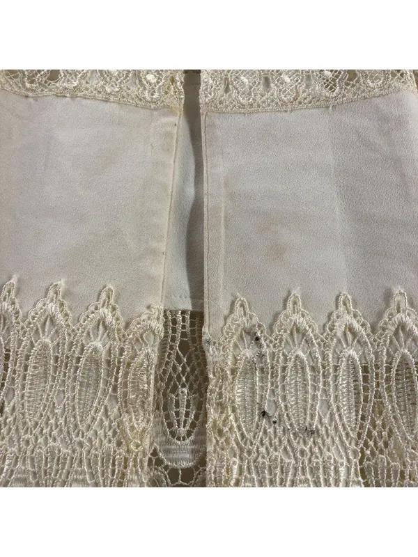 Bagatelle Collection White Sleeveless Faux Suede Lace Fringe Vest M FLAW - Image 2