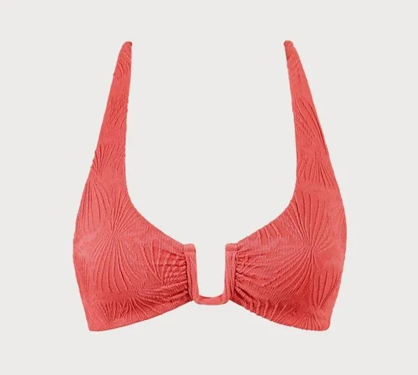 Berlook Red Jacquard U-Ring Cross Back Bikini Top and Jacquard Bikini Bot 58 - Image 7