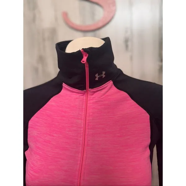 Champion Under Armour ColdGear Women Pink Black 1/4 Zip Athletic Running Top Size XS - Image 3