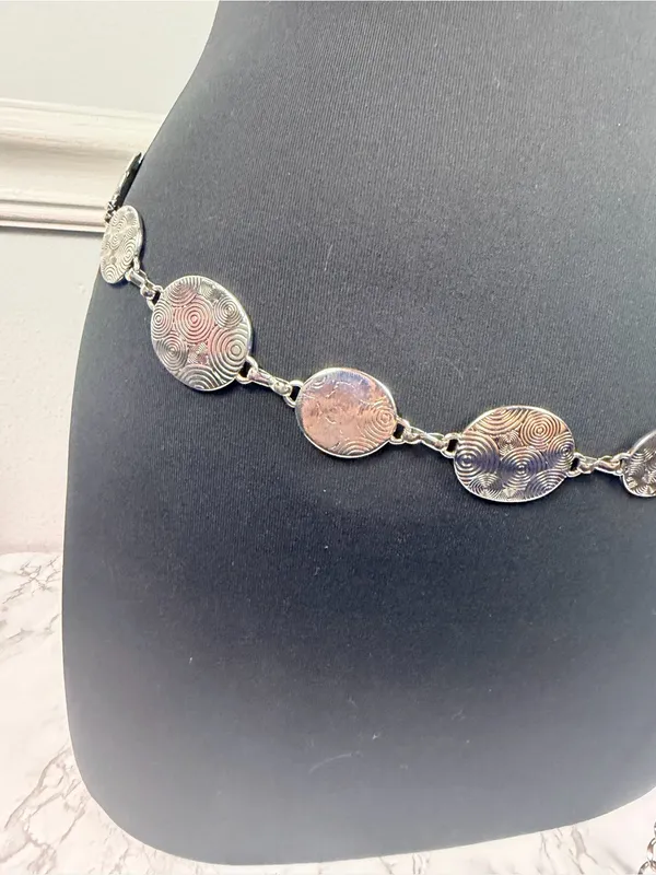 Y2k metal circle belt Silver - Image 2
