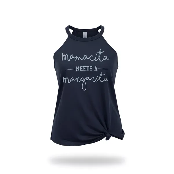 District Mamacita Needs a Margarita Tank‎ Top, Women's Small Black Halter - Image 2