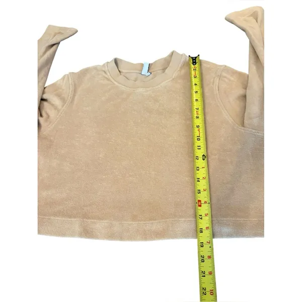 & Other Stories Terry Cotton Boxy Crewneck Sweatshirt Beige Womens Size Medium - Image 7