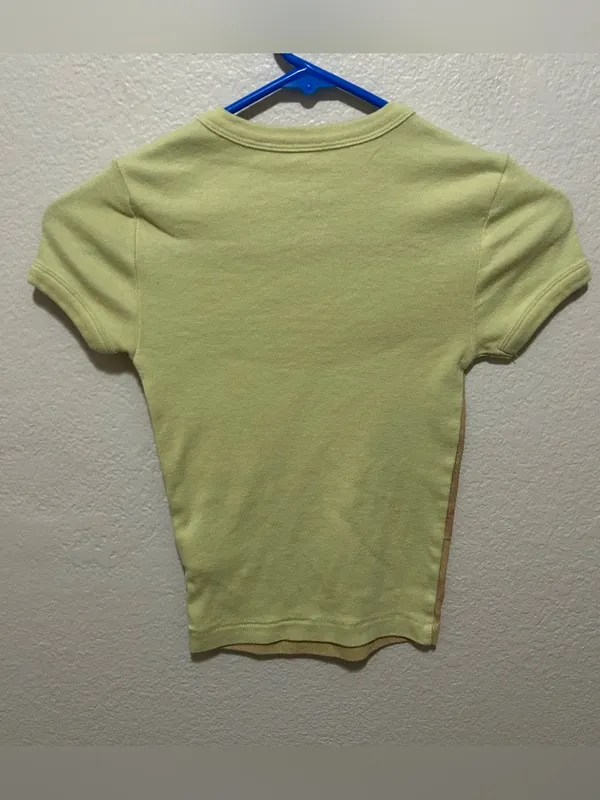Y2K BDG Light Green Puppy Graphic Dog Tee with Red Bow Size XS - Image 2