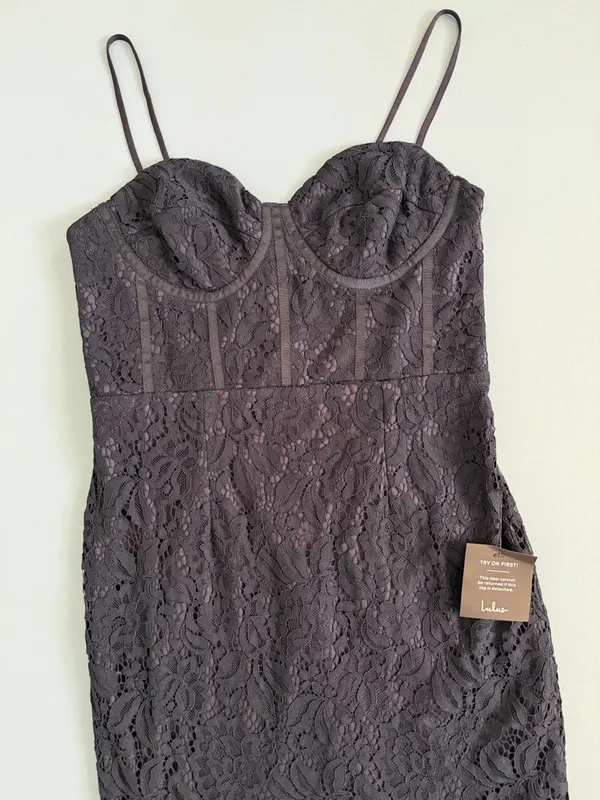 NWT Lulus Found Your Love Navy Blue‎ Lace Sleeveless Trumpet Midi Dress - Image 6