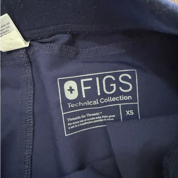 FIGS Technical Collection Navy Cargo Scrub Pants XS Drawstring Jogger - Image 3